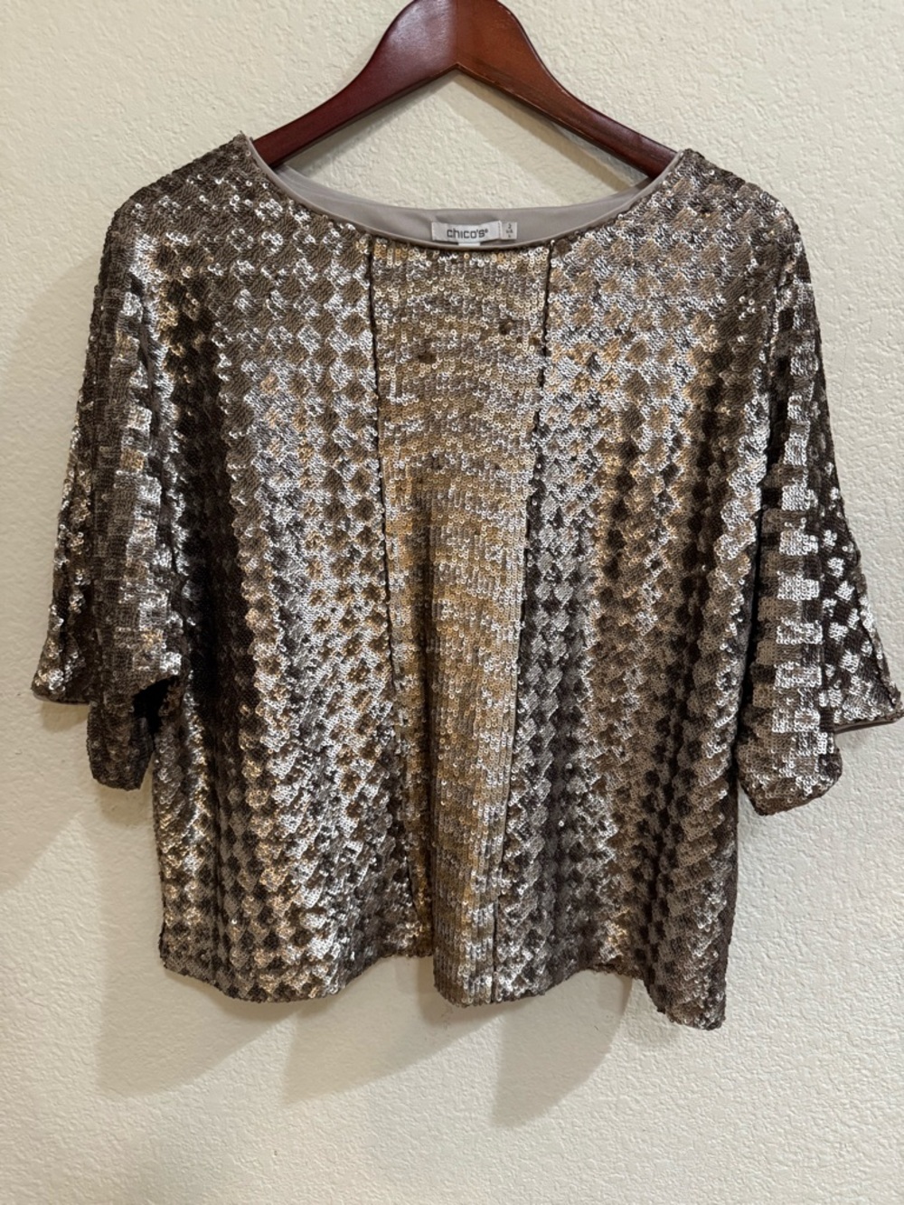 Chico Art Deco Dolman metallic Sequin tee